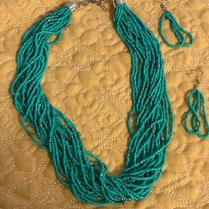🐢 Turquoise Necklace and Matching Earrings